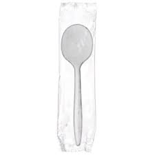 Wrapped Plastic Soup Spoon 5"